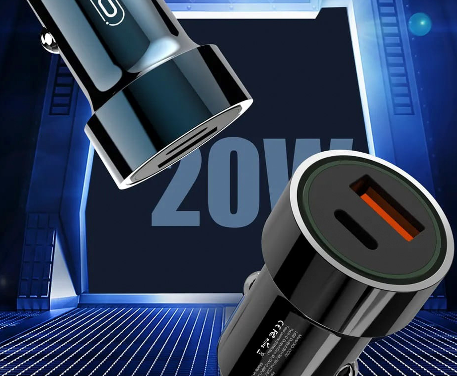 Chargeur rapide pour voiture XO CC32 20W - PD3.0 USB-C, QC3.0 USB