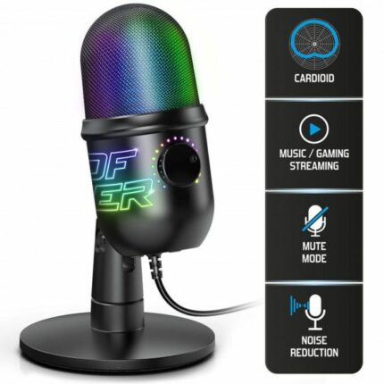 MICROPHONE FILAIRE GAMER SPIRIT OF GAMER CLARDIOD EKO400 RGB – NOIR
