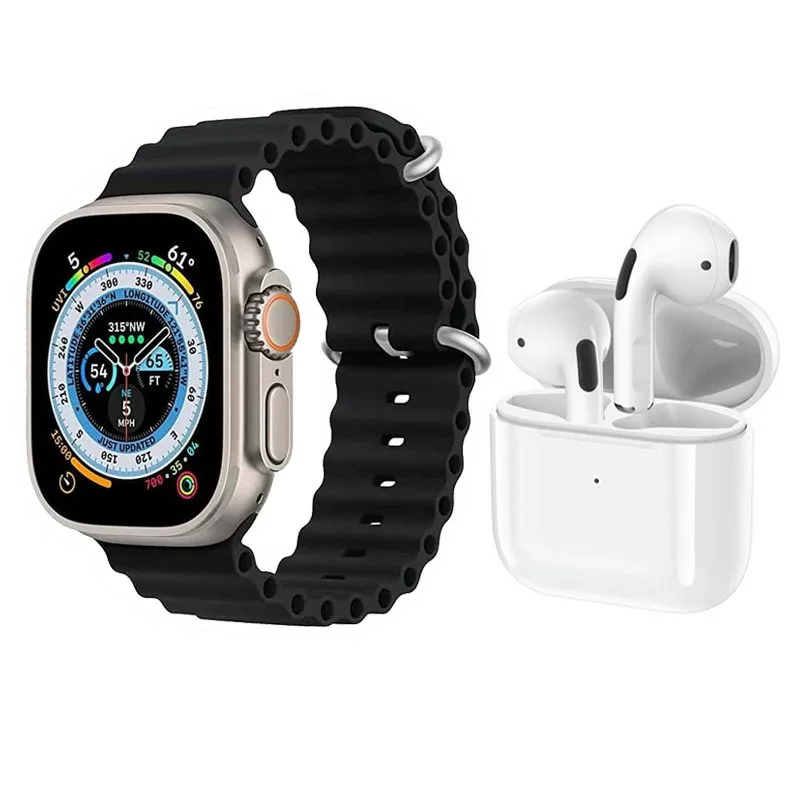 Coffret Smart Watch Ultra Max avec Écouteurs Sans Fil Tunisie
