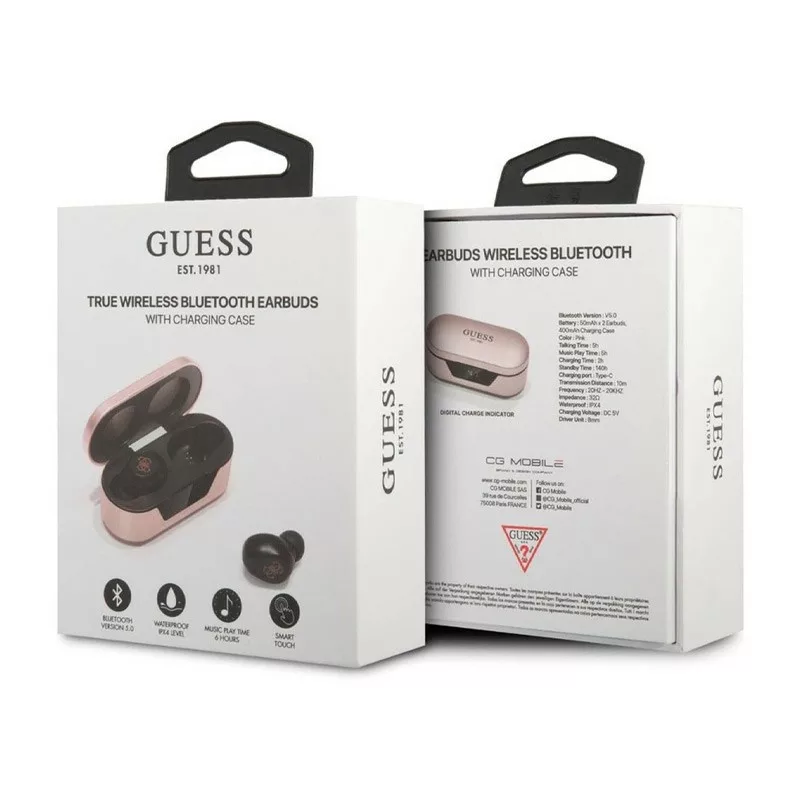 ecouteur-bluetooth-guess-rose 4