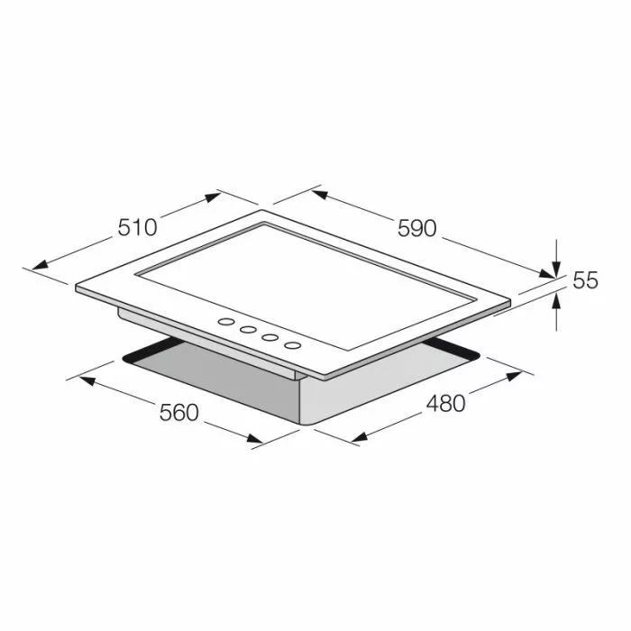 PLAQUE DE CUISSON ENCASTRABLE FOCUS F804X 4 FEUX 60 CM