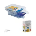 CORBEILLE A COURRIER TRANSPARENTE ARK 2082 CRISTAL 2 ETAGES