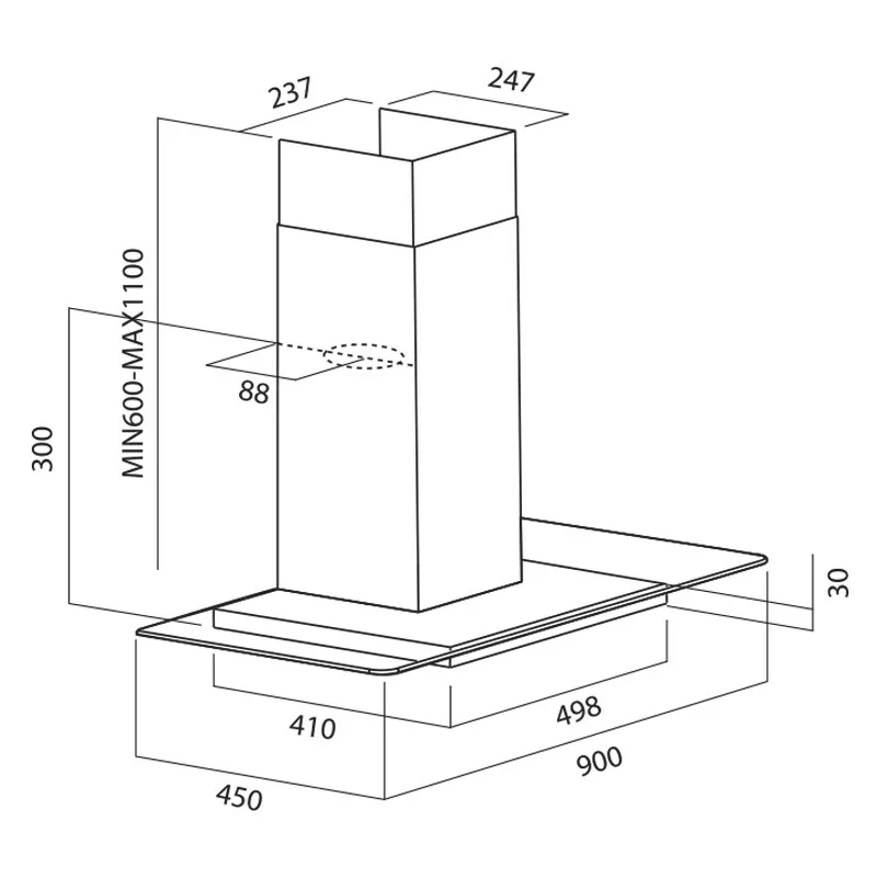 hotte-aspirante-cheminee-candy-90-cm
