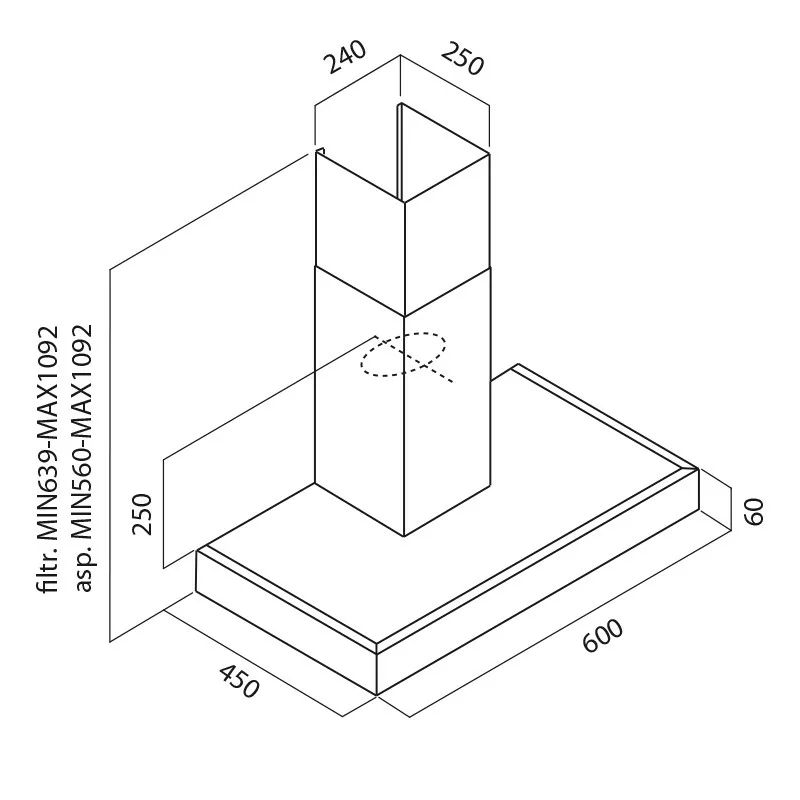 hotte-cheminee-focus-f618x-inox-60-cm