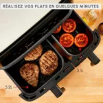 FRITEUSE SANS HUILE MOULINEX EZ905B20 2450WATTS + GRILL DIGITAL 8.3L NOIR. – Image 4