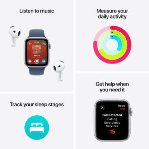 APPLE WATCH SE GPS 4MM NOIR ALU AVEC BANDE NOIR