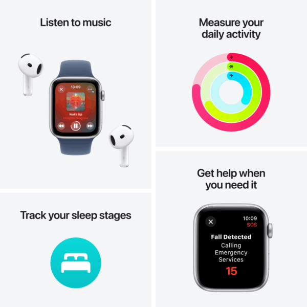 APPLE WATCH SE GPS 4MM NOIR ALU AVEC BANDE NOIR