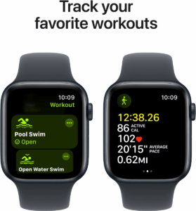 APPLE WATCH SE GPS 4MM NOIR ALU AVEC BANDE NOIR
