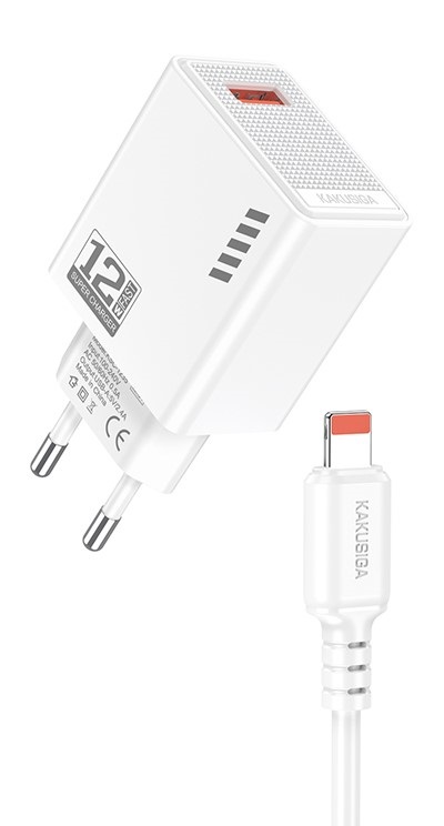 CHARGEUR KAKUSIGA 12W AVEC CABLE IPHONE 