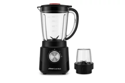 BLENDER UFESA CORAL BLACK 600W AVEC MOULIN-noir-2