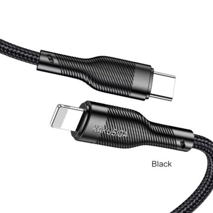 CABLE CHARGEUR KAKUSIGA KSC-991 3A TYPE-C VERS IPHONE NOIR