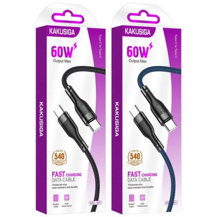 CABLE CHARGEUR KAKUSIGA KSC-991 3A TYPE-C VERS TYPE-C NOIR