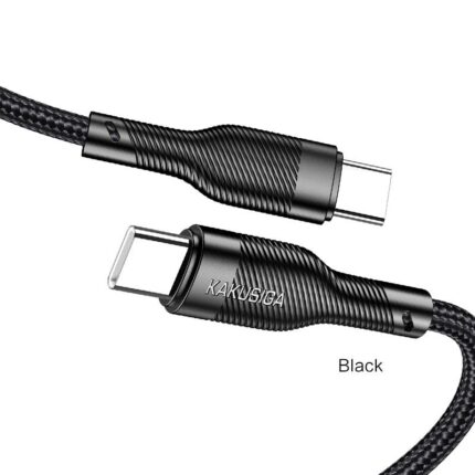 CABLE CHARGEUR KAKUSIGA KSC-991 3A TYPE-C VERS TYPE-C NOIR