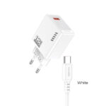 CHARGEUR KAKUSIGA 12W AVEC CABLE TYPE-C BLANC