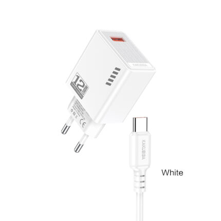 CHARGEUR KAKUSIGA 12W AVEC CABLE TYPE-C BLANC
