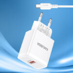 CHARGEUR KAKUSIGA 18W KSC-1259 AVEC CABLE TYPE-C BLANC