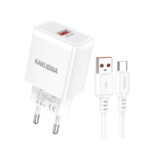 CHARGEUR KAKUSIGA 18W KSC-1259 AVEC CABLE TYPE-C BLANC