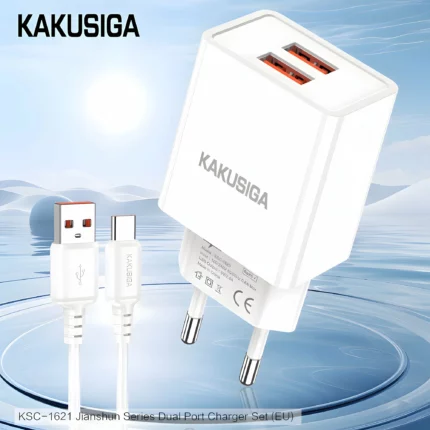 CHARGEUR KAKUSIGA KSC-1621 AVEC CABLE TYPE-C BLANC